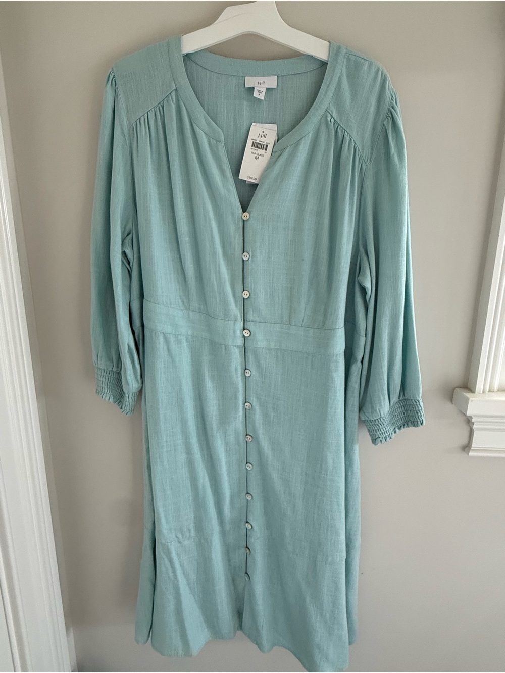 NWT size Medium J.Jill Women's Courtyard Dress in color "seaglass"